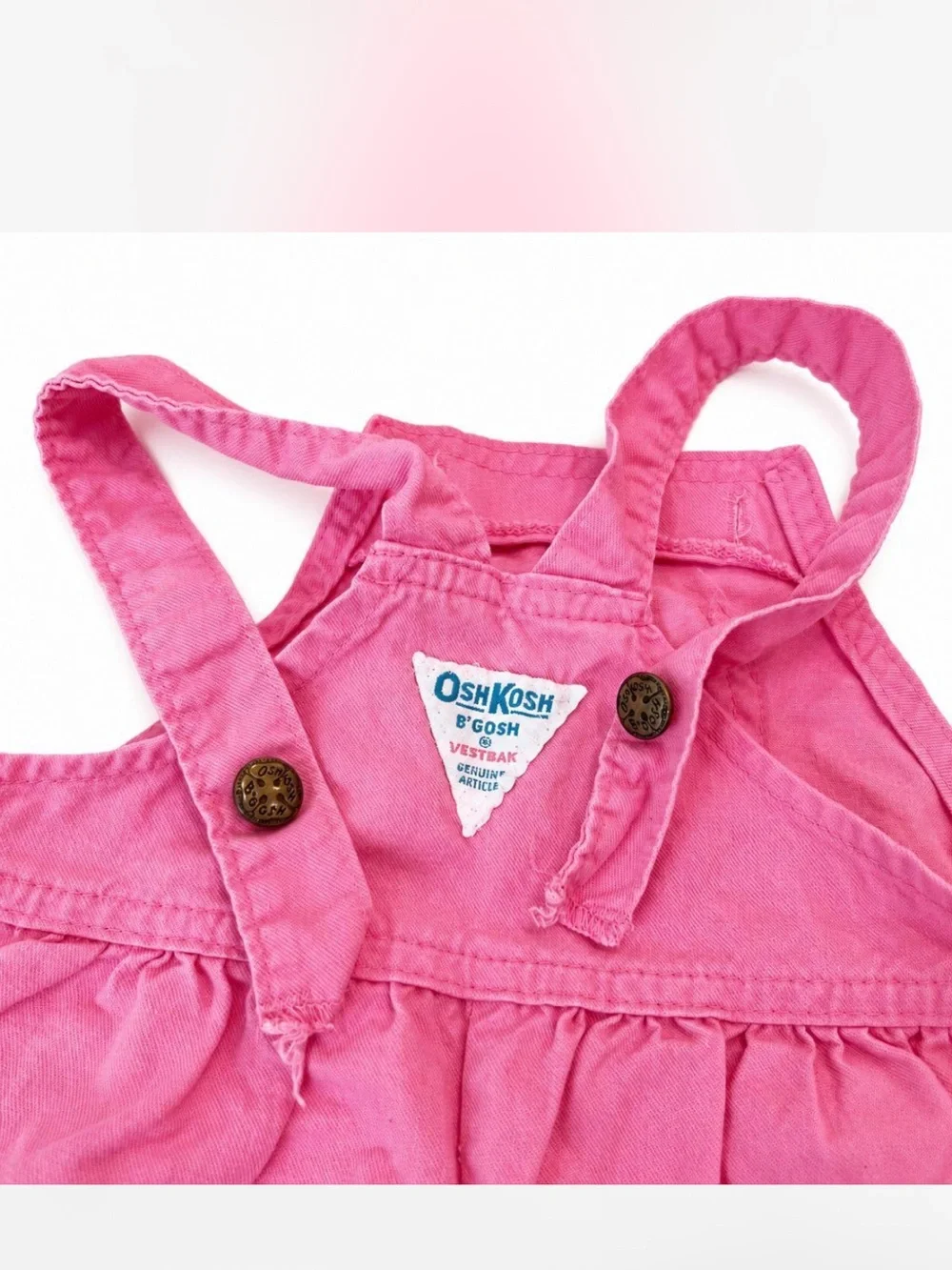 Vintage OshKosh B'gosh Overalls Vestbak Pink Kids/Girls Toddler Size 4T